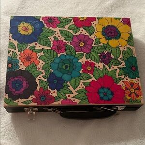 Floral Patterned Wooden Case
